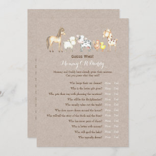 Double Side - Baby Shower Games Wishes Guess Who Invitation