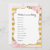 Double Side - Baby Shower Games Wishes | Guess Who Invitation (Back)