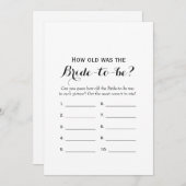 Double Side - Bridal Shower Games How Old | Advice (Front/Back)