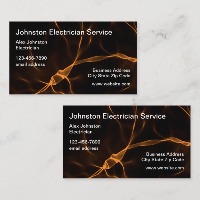 Double Side Electrician Business Cards (Front/Back)
