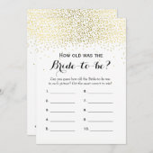 Double Side Gold Confetti Bridal Shower Games Advice Card (Front/Back)