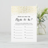 Double Side Gold Confetti Bridal Shower Games Advice Card (Standing Front)