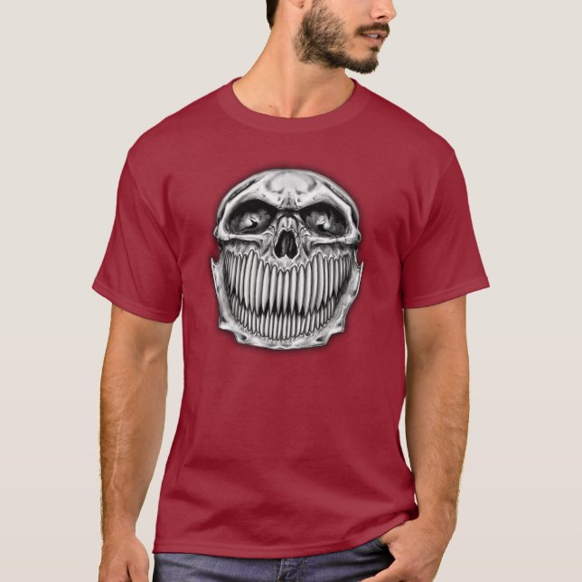 Double Side Happy and Sad Skull T-Shirt (Front)