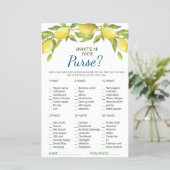 DOUBLE SIDE Lemon & Greenery Bridal Shower Game (Standing Front)