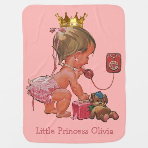 Double Side Print Baby Princess Phone Personalized Baby Blanket