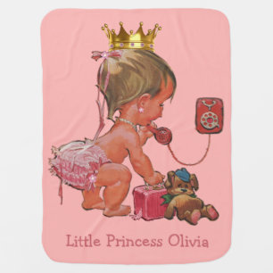 Double Side Print Baby Princess Phone Personalized Blanket