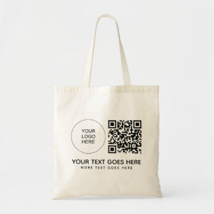 Double Side Print Company Logo QR Code Budget Tote Bag