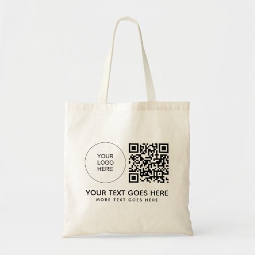 Double Side Print Company Logo QR Code Budget Tote Bag