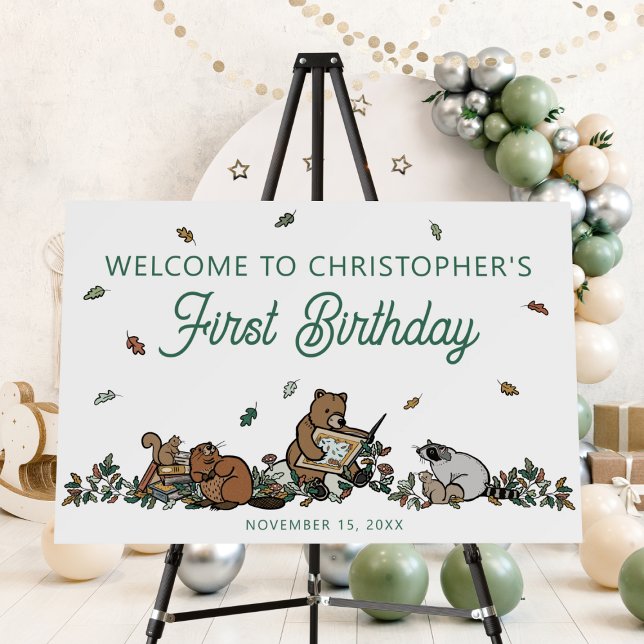 Double Sided 12 Photo First Birthday Welcome Foam Board (Creator Uploaded)