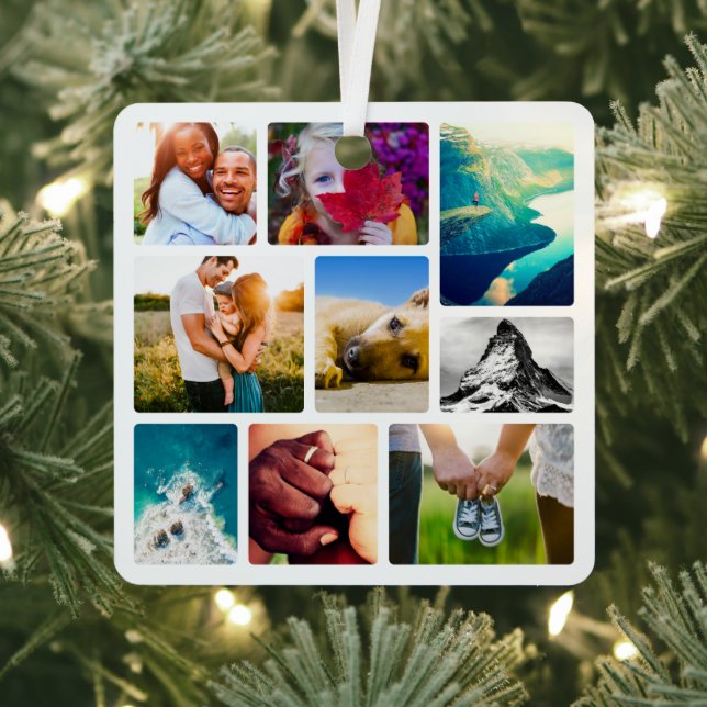 Double Sided 18 Photo Rounded Metal Ornament (Insitu)