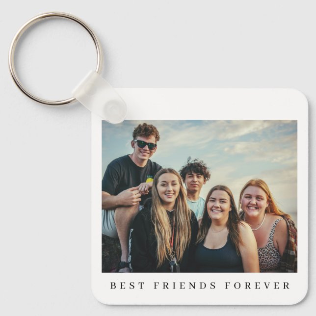 Double sided 2 photo best friends personalized keychain (Front)