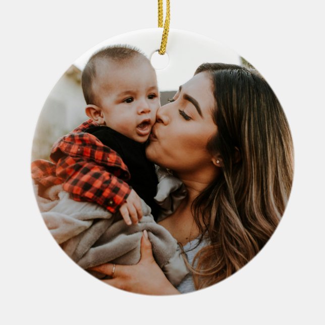 Double Sided 2 Photo Custom Ceramic Ornament (Front)