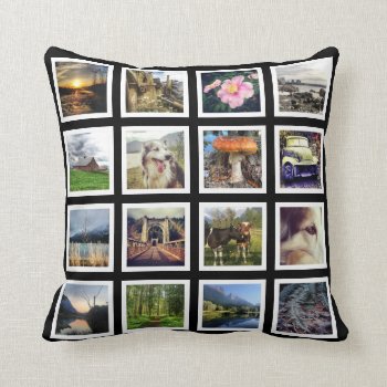 Double Sided 32 Instagram Photos Custom Pictures Throw Pillow by PartyHearty at Zazzle