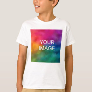 Double Sided Add Image White Template Boys Kids T-Shirt