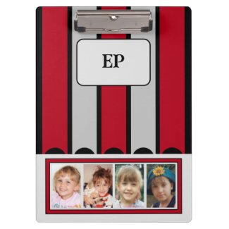 Double sided add initials 8 photos red grey