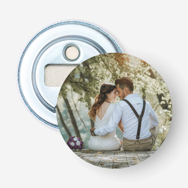 Double Sided Add Your Own Custom Wedding Photo Bottle Opener (Front)