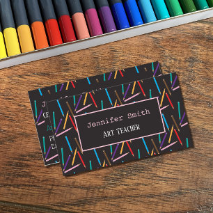 Double-sided Art Teacher Business Cards
