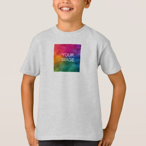 Double Sided Ash Template Add Photo Text Kids Boys T_Shirt