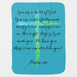 Double sided baby blanket with scripture