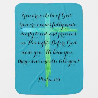 Double sided baby blanket with scripture