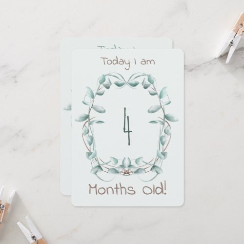 Double sided Baby Milestone Card floral border