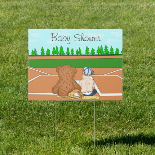 Double Sided Baby Shower and Its a Boy   Sign