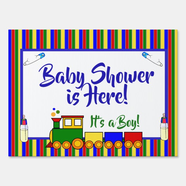 Double Sided Baby Shower & Baby's Here Sign (Front)