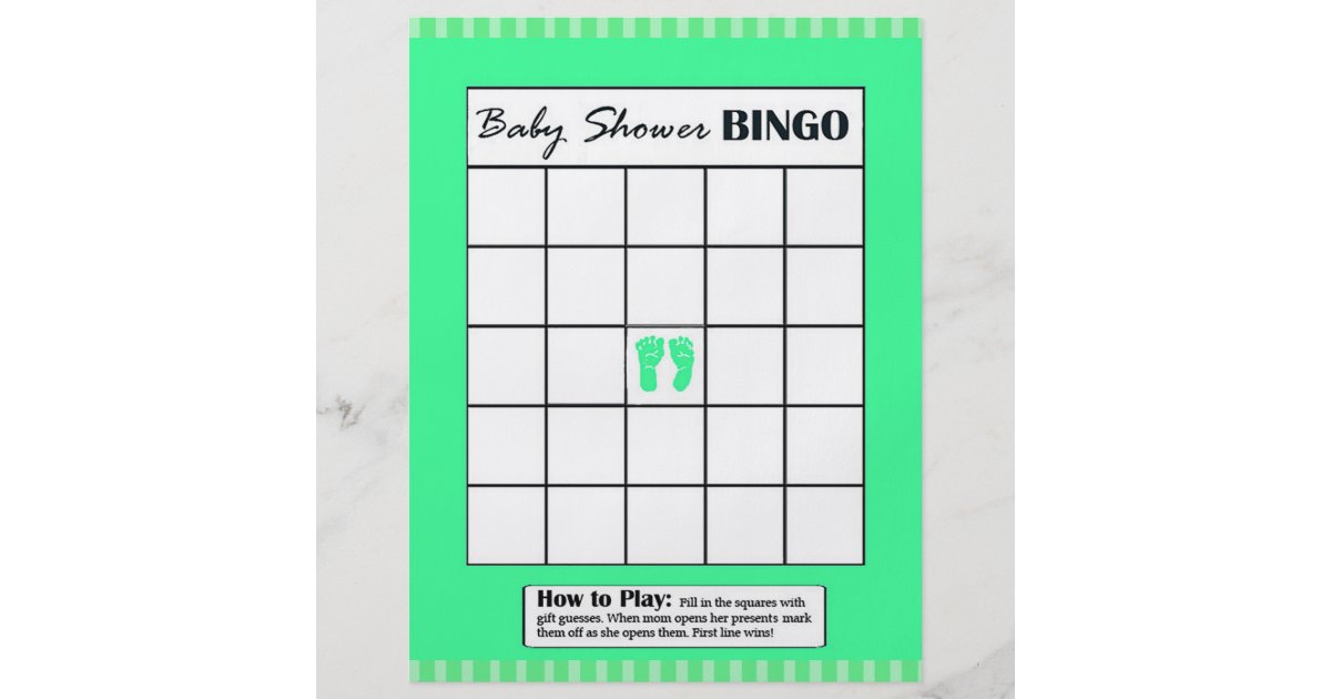 Double Sided Baby Shower Game Bingo Daddy Flyer