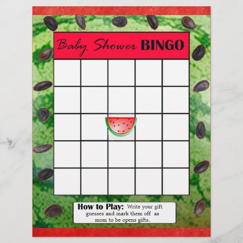 Double Sided Baby Shower Game BINGOWord Scramble Flyer