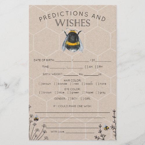 Double Sided Baby Shower Games Bee