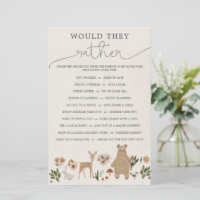 Double Sided Baby Shower Games Boho Woodland