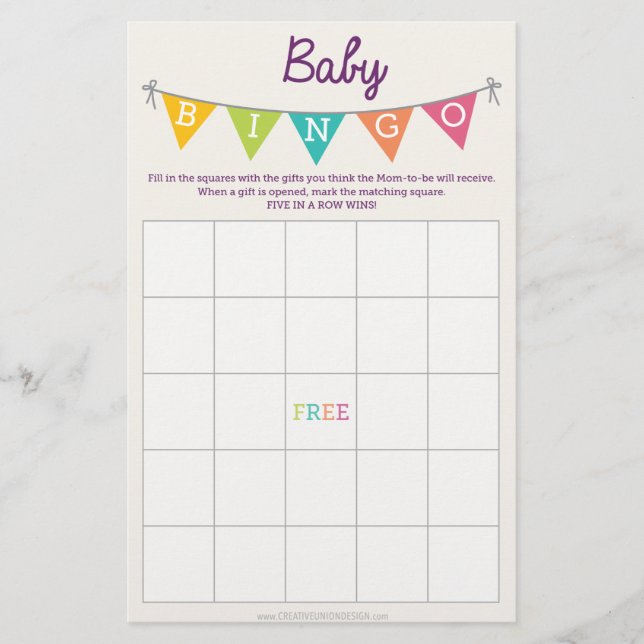 Double Sided Baby Shower Games Flyer (Front)