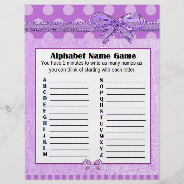 Double Sided Baby Shower Games Flyer