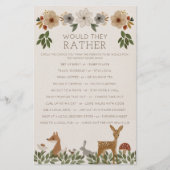 Double Sided Baby Shower Games Modern Woodland (Front)