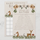 Double Sided Baby Shower Games Modern Woodland (Front/Back)