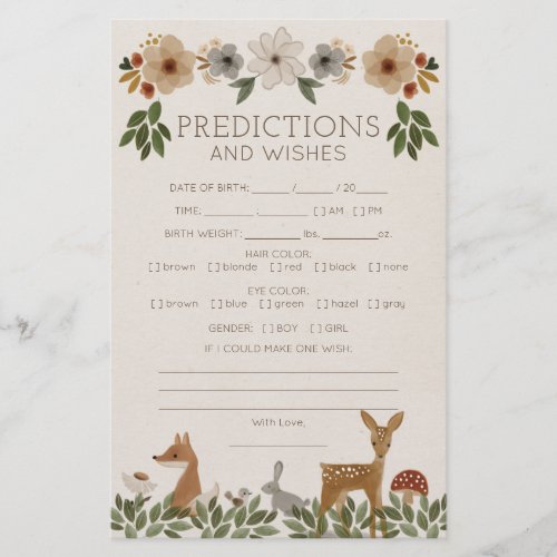 Double Sided Baby Shower Games Modern Woodland