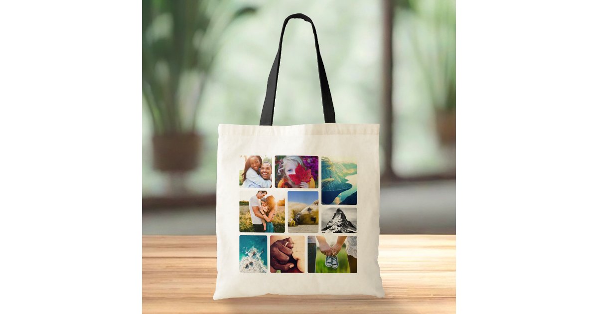 Double Sided Bag 18 Photo Rounded Template | Zazzle