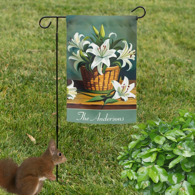  Double Sided Basket of White Lilies  Garden Flag (Creator Uploaded)