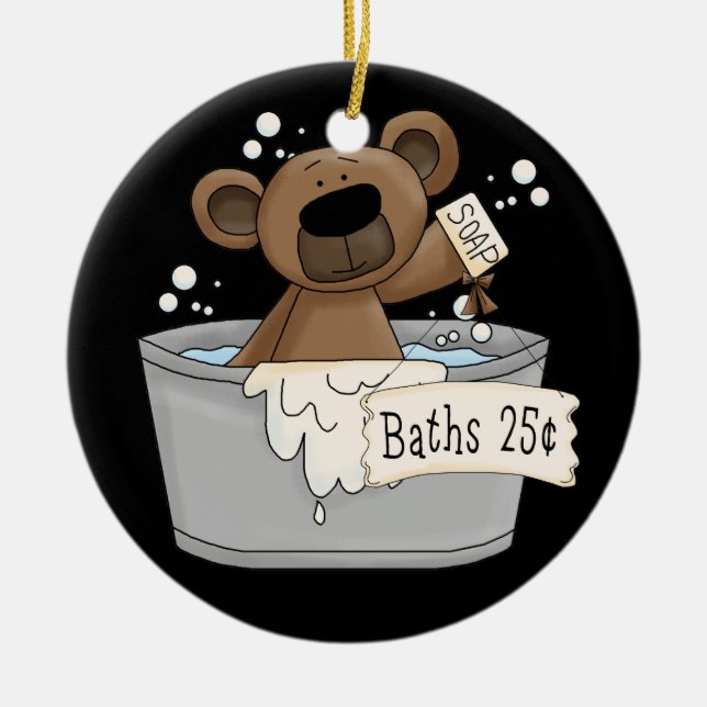 Double sided bathroom Hanging Ceramic Ornament (Front)