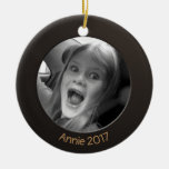 Double Sided Black 2 X Custom Photo And Text Ceramic Ornament at Zazzle
