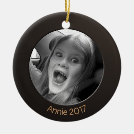 Double Sided Black 2 X Custom Photo And Text Ceramic Ornament
