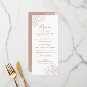Double-Sided Blush Pink Boho Floral Wedding Drink+ Menu