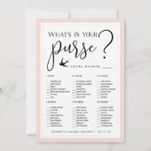 Double-Sided Bridal Shower Bingo and Purse Game (Back)