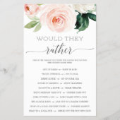 Double Sided Bridal Shower Games Blushing Blooms (Front)