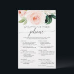 Double Sided Bridal Shower Games Blushing Blooms<br><div class="desc">Get the party started with this fun DOUBLE sided Bridal Shower Bingo and What's On Your Phone games! 
Double the fun for the price of one!
 
Check out the entire Blushing Blooms collection to complete your bridal shower!</div>