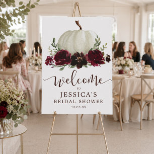Double Sided Burgundy Pumpkin Welcome and Favors Foam Board