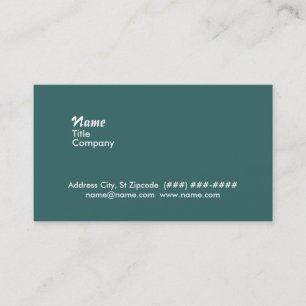 double sided business card - white on teal