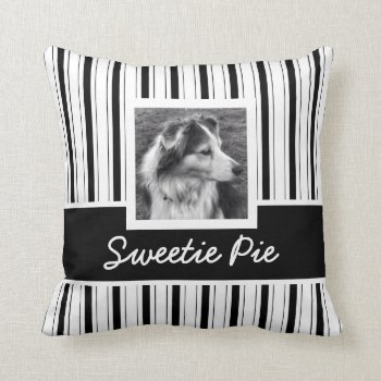 Double Sided Bw Stripes Instagram Photos Throw Pillow by PartyHearty at Zazzle