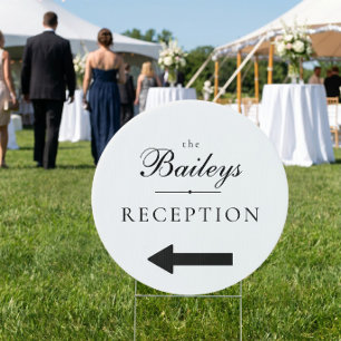 Double Sided Circle Wedding This Way Sign