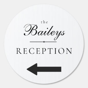 Double Sided Circle Wedding This Way Sign